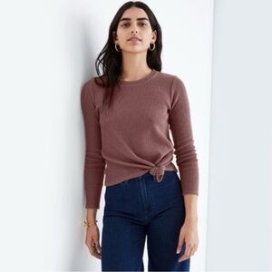 Madewell | Texture & Thread | mauve ribbed long sleeve top | XS